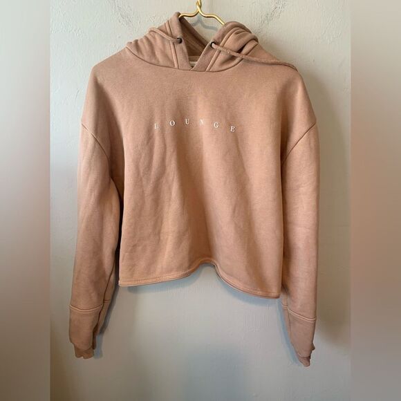 LOUNGE Apparel tan brand logo hoodie size L - Picture 3 of 8